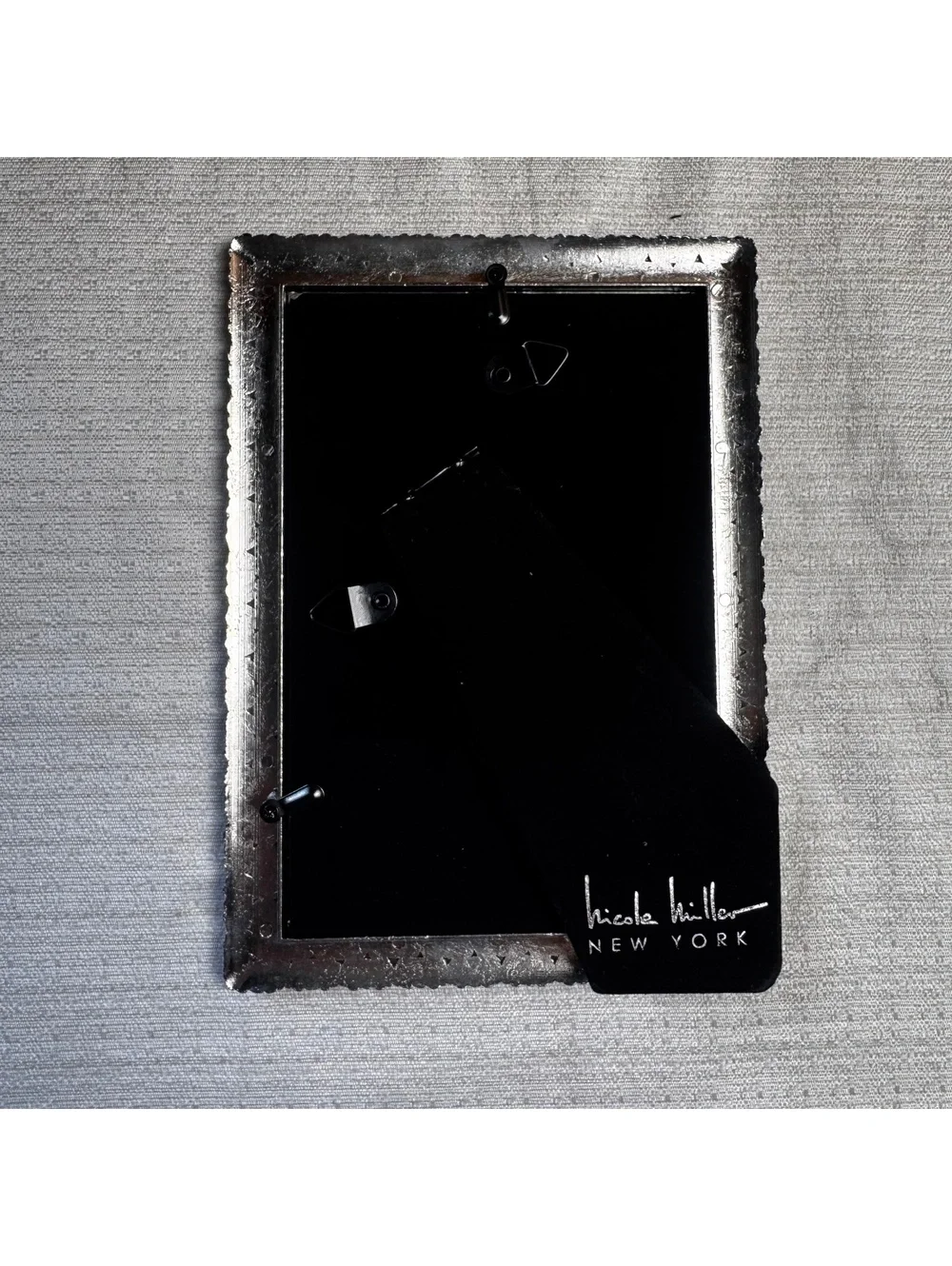 Vintage Nicole Miller New York 4x6 Picture Frame with Faux Pearl Border